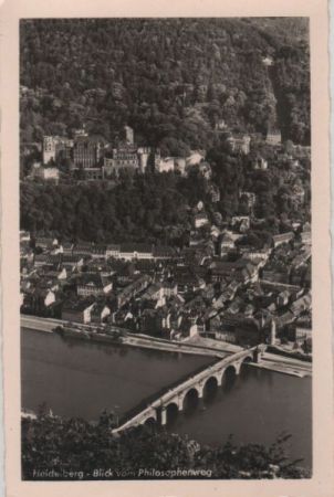 Heidelberg - Blick vom Philosophenweg - ca. 1955 Heidelberg - Blick vom Philosophenweg - ca. 1955