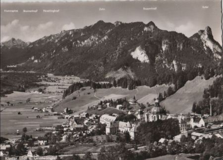 Kloster Ettal - mit Ammergauer Alpen - 1959 Kloster Ettal - mit Ammergauer Alpen - 1959