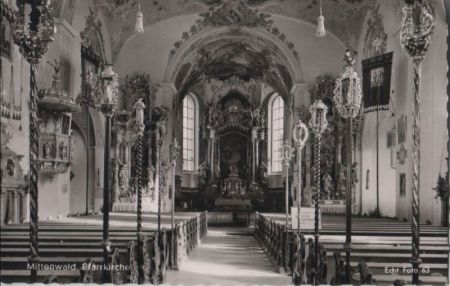 Mittenwald - Pfarrkirche - ca. 1955 Mittenwald - Pfarrkirche - ca. 1955