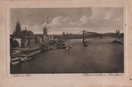 Köln - Rheinwerft und Brücken - ca. 1950 Köln - Rheinwerft und Brücken - ca. 1950