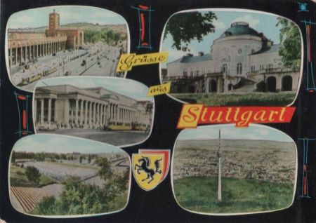Stuttgart - 5 Teilbilder - 1963 Stuttgart - 5 Teilbilder - 1963