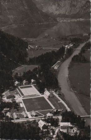 Österreich - Obertraun - Flugaufnahme Bundessportheim - 1958 Österreich - Obertraun - Flugaufnahme Bundessportheim - 1958