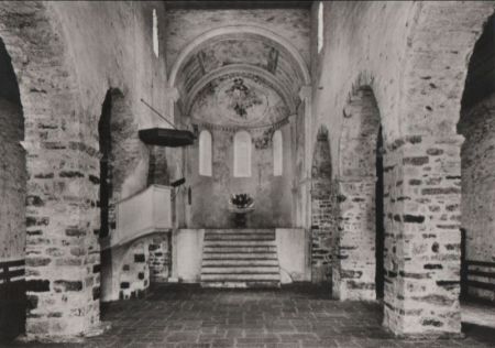 Schweiz - Spiez - Kirche, Innenansicht gegen Hochchor - ca. 1965 Schweiz - Spiez - Kirche, Innenansicht gegen Hochchor - ca. 1965