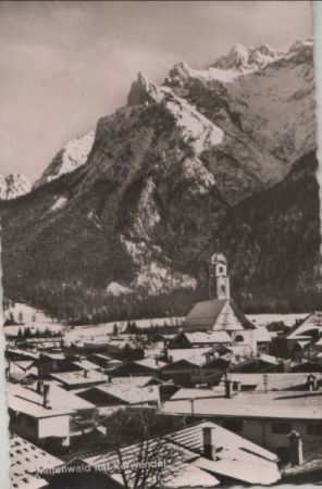 Mittenwald - mit Karwendel - ca. 1955 Mittenwald - mit Karwendel - ca. 1955
