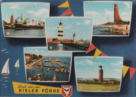 Kieler Förde - u.a. Hafen und Rathausturm - 1972 Kieler Förde - u.a. Hafen und Rathausturm - 1972