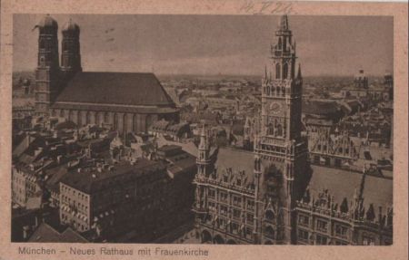 München - Neues Rathaus mit Frauenkirche - 1926 München - Neues Rathaus mit Frauenkirche - 1926
