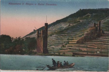 Rüdesheim, Ruine Ehrenfels - Mäuseturm - ca. 1920 Rüdesheim, Ruine Ehrenfels - Mäuseturm - ca. 1920