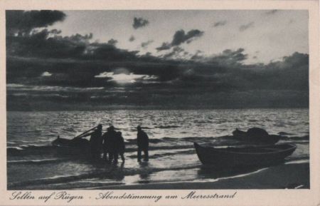 Sellin - Abendstimmung am Meeresstrand - ca. 1955 Sellin - Abendstimmung am Meeresstrand - ca. 1955