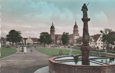 Freudenstadt - Partie am unteren Marktplatz - 1954 Freudenstadt - Partie am unteren Marktplatz - 1954