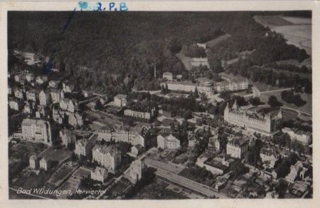 Bad Wildungen - Kurviertel von oben - 1954 Bad Wildungen - Kurviertel von oben - 1954
