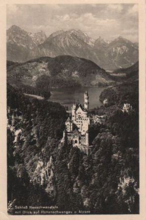 Schwangau Neuschwanstein - mit Blick auf Alpsee - ca. 1960 Schwangau Neuschwanstein - mit Blick auf Alpsee - ca. 1960