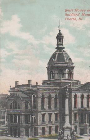 USA, Illinois - Peoria Ill. - Court House and Monument - ca. 1935 USA, Illinois - Peoria Ill. - Court House and Monument - ca. 1935