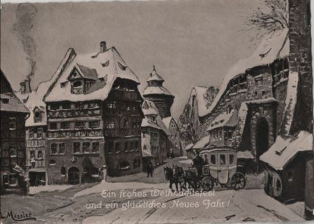 Nürnberg - Wintermorgen - ca. 1960 Nürnberg - Wintermorgen - ca. 1960