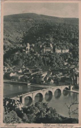 Heidelberg - Blick vom Philosophenweg - 1932 Heidelberg - Blick vom Philosophenweg - 1932