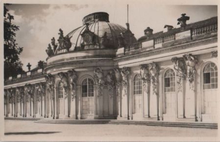 Potsdam, Sanssouci - Schloss, Seitenansicht - 1954 Potsdam, Sanssouci - Schloss, Seitenansicht - 1954