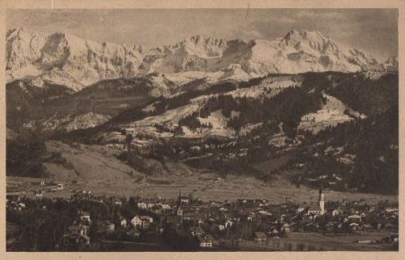 Garmisch-Partenkirchen - mit Dreitorspitze - 1925 Garmisch-Partenkirchen - mit Dreitorspitze - 1925