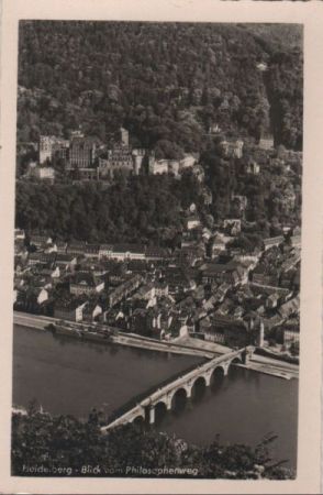 Heidelberg - Blick vom Philosophenweg - ca. 1955 Heidelberg - Blick vom Philosophenweg - ca. 1955