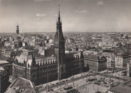 Hamburg - Rathaus und Stadtpanorama - ca. 1960 Hamburg - Rathaus und Stadtpanorama - ca. 1960