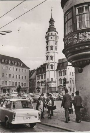 Gera - Blick zum Rathaus - 1981 Gera - Blick zum Rathaus - 1981