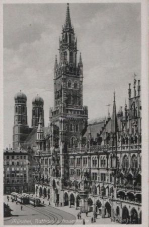 München - Rathaus und Frauenkirche - ca. 1955 München - Rathaus und Frauenkirche - ca. 1955