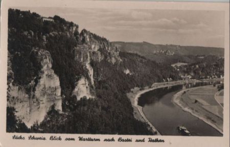 Rathen - Blick vom Wartturn - 1954 Rathen - Blick vom Wartturn - 1954