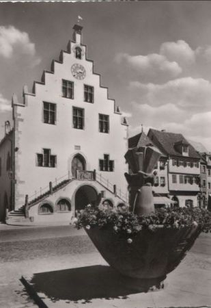 Karlstadt - Rathaus mit Glauberbrunnen - ca. 1965 Karlstadt - Rathaus mit Glauberbrunnen - ca. 1965