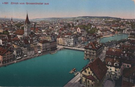 Schweiz - Zürich - vom Grossmünster aus - 1913 Schweiz - Zürich - vom Grossmünster aus - 1913