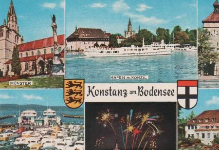 Konstanz - Münster, Hafen m. Konzil, Schnetztor, Fähre, Seenachtsfest, Spielbank - ca. 1970 Konstanz - Münster, Hafen m. Konzil, Schnetztor, Fähre, Seenachtsfest, Spielbank - ca. 1970