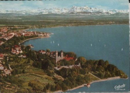 Friedrichshafen - Blick auf die Alpen - 1960 Friedrichshafen - Blick auf die Alpen - 1960