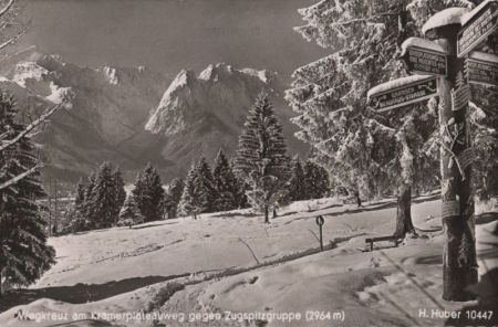 Garmisch-Partenkirchen - Wegkreuz am Kramerplateauweg - 1961 Garmisch-Partenkirchen - Wegkreuz am Kramerplateauweg - 1961