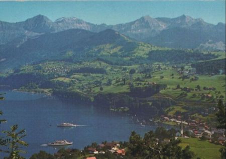 Schweiz - Faulensee - mit Morgenberghorn - ca. 1975 Schweiz - Faulensee - mit Morgenberghorn - ca. 1975