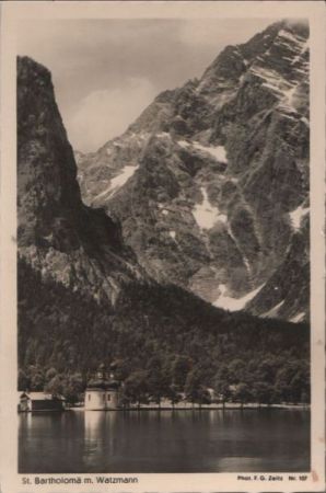 Schönau - St. Bartolomä - mit Watzmann - 1951 Schönau - St. Bartolomä - mit Watzmann - 1951