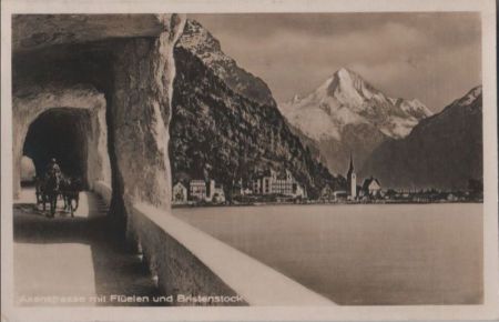 Schweiz - Axenstraße - mit Flüelen und Bristenstock - 1927 Schweiz - Axenstraße - mit Flüelen und Bristenstock - 1927