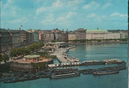 Hamburg - Jungfernstieg und Binnenalster - ca. 1965 Hamburg - Jungfernstieg und Binnenalster - ca. 1965