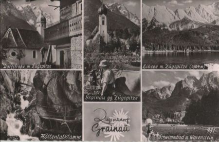 Grainau - u.a. Schwimmbad mit Waxenstein - ca. 1955 Grainau - u.a. Schwimmbad mit Waxenstein - ca. 1955