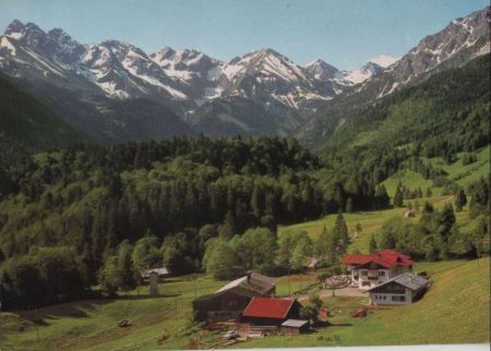 Oberstdorf-Schwand - mit Trettachspitze - ca. 1980 Oberstdorf-Schwand - mit Trettachspitze - ca. 1980