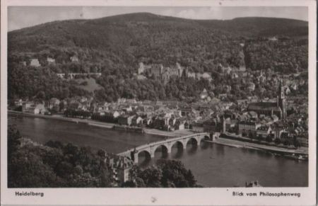 Heidelberg - Blick vom Philosophenweg - ca. 1960 Heidelberg - Blick vom Philosophenweg - ca. 1960