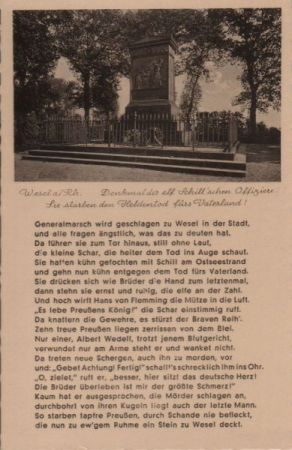 Wesel - Denkmal der els Schilschen Offiziere - ca. 1950 Wesel - Denkmal der els Schilschen Offiziere - ca. 1950