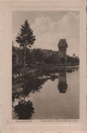 Dinkelsbühl - Bäuerleins-Turm, Stadtgraben - ca. 1950 Dinkelsbühl - Bäuerleins-Turm, Stadtgraben - ca. 1950