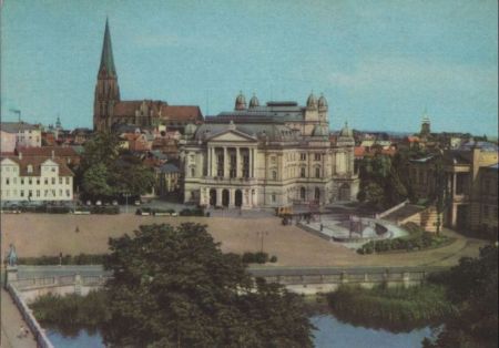 Schwerin - Alter Garten mit Theater und Dom - 1969 Schwerin - Alter Garten mit Theater und Dom - 1969