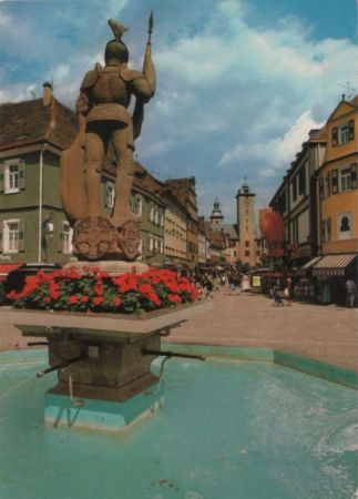 Bad Mergentheim - Marktplatz mit Milchlingsbrunnen - 1985 Bad Mergentheim - Marktplatz mit Milchlingsbrunnen - 1985