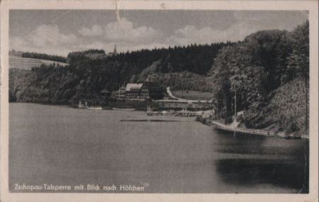 Zschopau - Talsperre mit Blick nach Höfchen - 1953 Zschopau - Talsperre mit Blick nach Höfchen - 1953