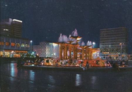 Berlin-Mitte, Alexanderplatz - nachts - 1975 Berlin-Mitte, Alexanderplatz - nachts - 1975