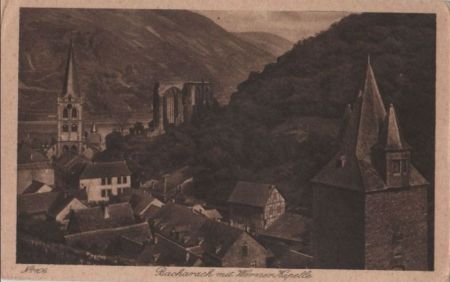 Bacharach - mit Werner-Kapelle - ca. 1935 Bacharach - mit Werner-Kapelle - ca. 1935