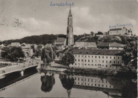 Landshut - mit Luitpoldbrücke - 1958 Landshut - mit Luitpoldbrücke - 1958