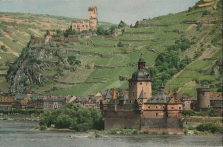 Kaub - Pfalz und Burg Gutenfels - ca. 1965 Kaub - Pfalz und Burg Gutenfels - ca. 1965