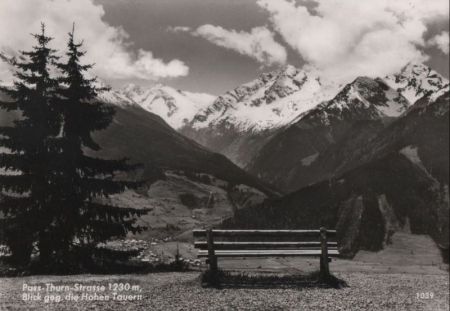Österreich - Pass Thurn Straße - Blick gegen die Hohen Tauern - ca. 1965 Österreich - Pass Thurn Straße - Blick gegen die Hohen Tauern - ca. 1965