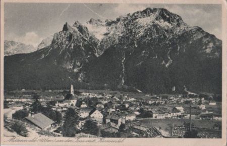 Mittenwald - mit Karwendel - ca. 1950 Mittenwald - mit Karwendel - ca. 1950