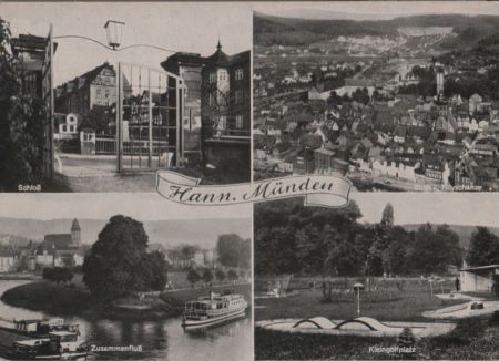 Hann. Münden - u.a. Zusammenfluß - ca. 1960 Hann. Münden - u.a. Zusammenfluß - ca. 1960