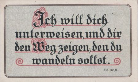 Sinnspruch: Ich will dich unterweisen Sinnspruch: Ich will dich unterweisen